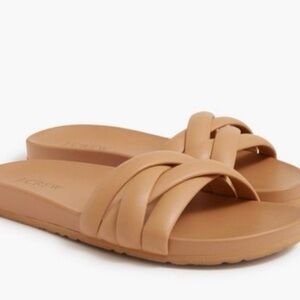 J. Crew Factory Brown Knot Slide Sandals